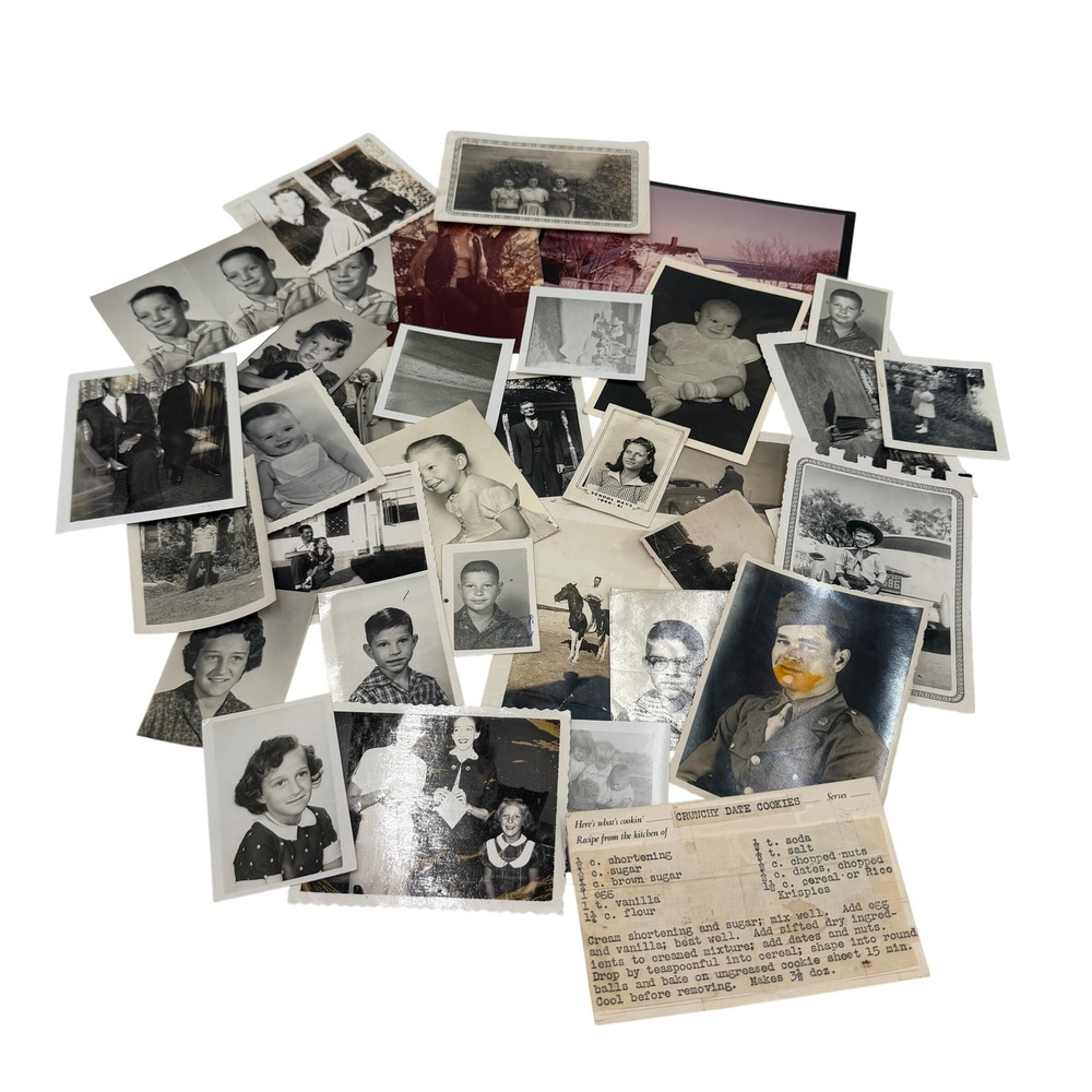 Vintage Photograph Lot 34 Pcs‎ Black White Color 1940s-1960s